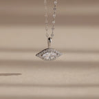 Diamond Pave Evil Eye Charm Silver 18K Gold Plated