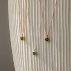 Jade Charm Necklace Silver 18K Gold Plated
