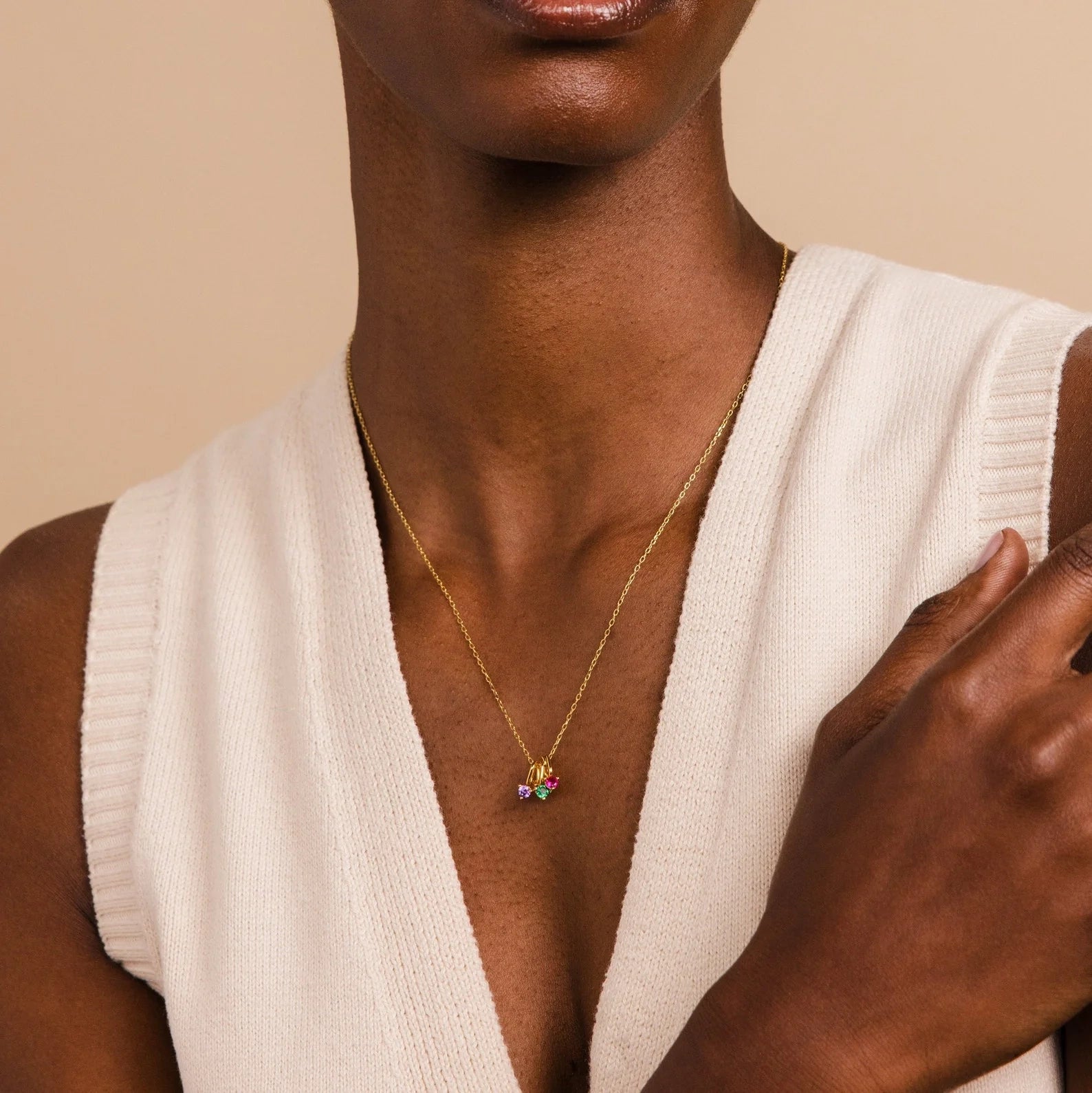 Dainty Topaz Charm Silver 18K Gold Plated