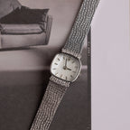 Luxe Square Timepiece Silver 18K Gold Plated