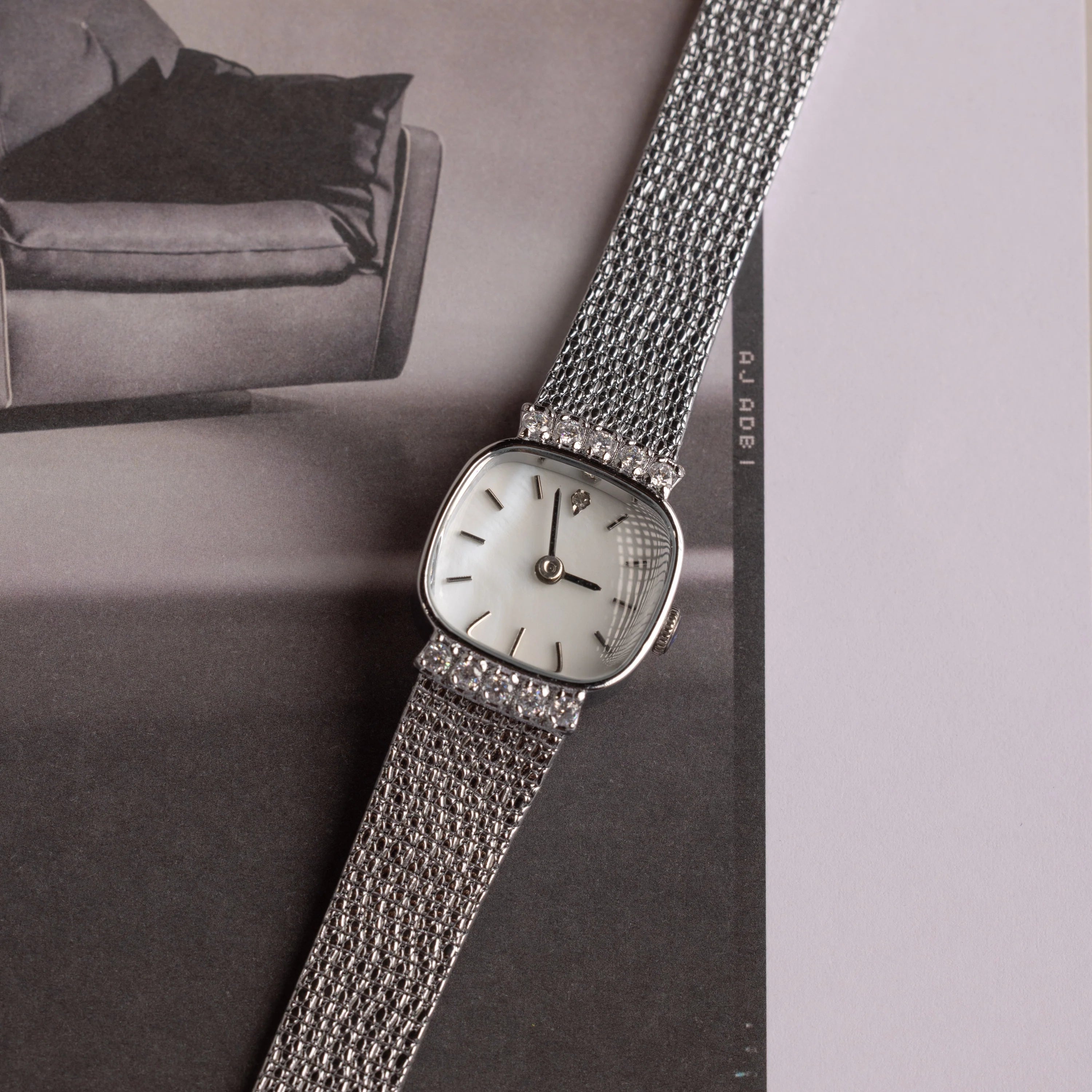Luxe Square Timepiece Silver 18K Gold Plated