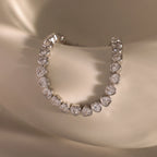 Diamond Heart Tennis Bracelet Silver 18K Gold Plated