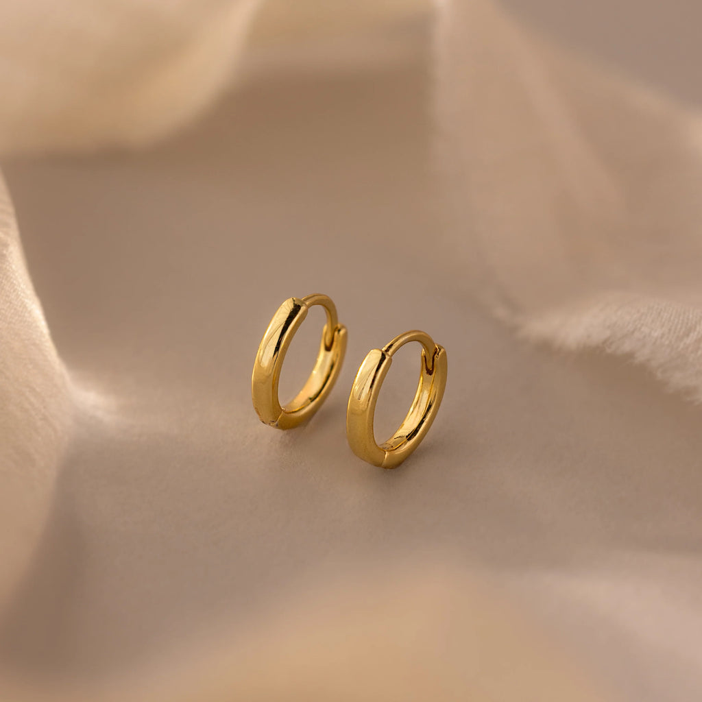 7mm Dainty Huggies Silver 18K Gold Plated