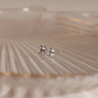 Diamond Pearl Flower Studs Silver 18K Gold Plated