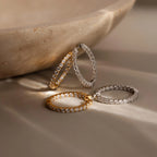 Inside Out Diamond Hoops Silver 18K Gold Plated
