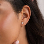 Pearl Cluster Drop Studs Silver 18K Gold Plated