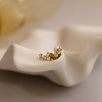Diamond Flat Back Stud Set Silver 18K Gold Plated