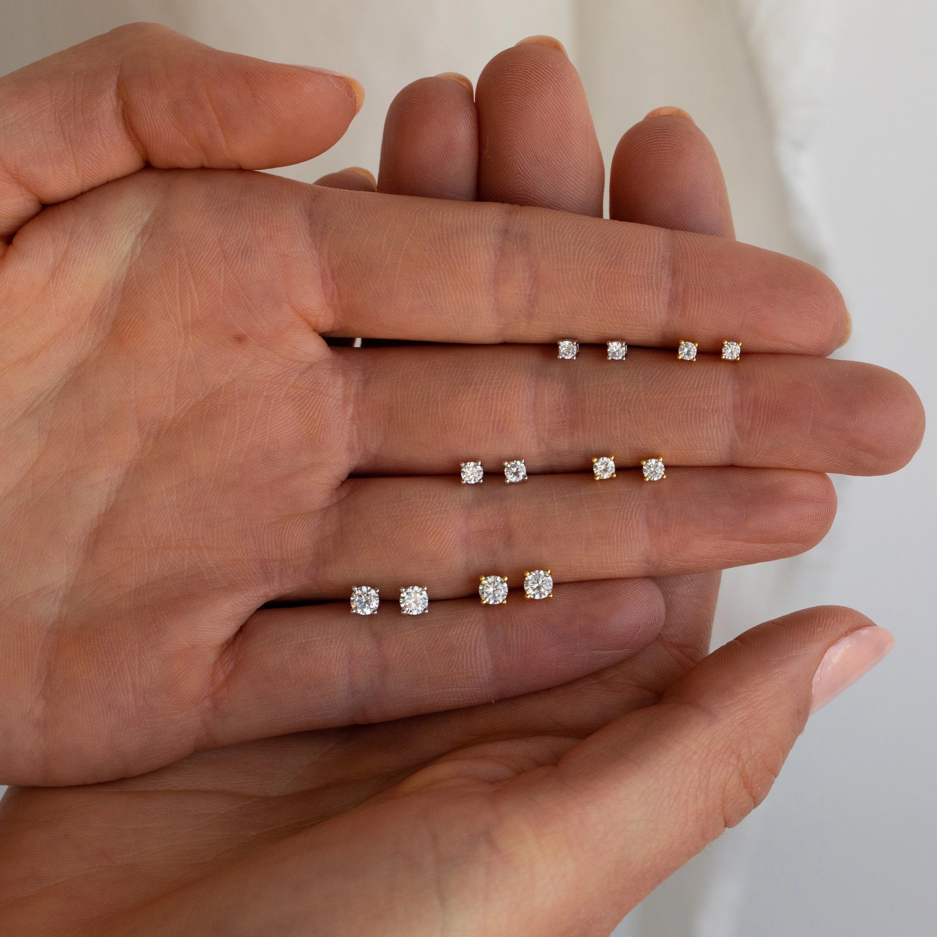 Booker Diamond Studs Set Silver 18K Gold Plated