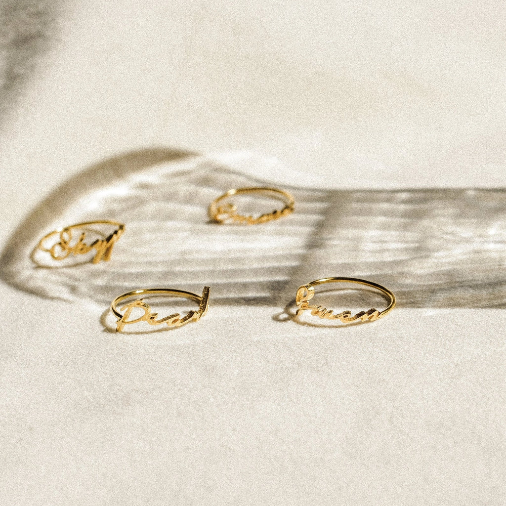 Venice Name Ring Silver 18K Gold Plated