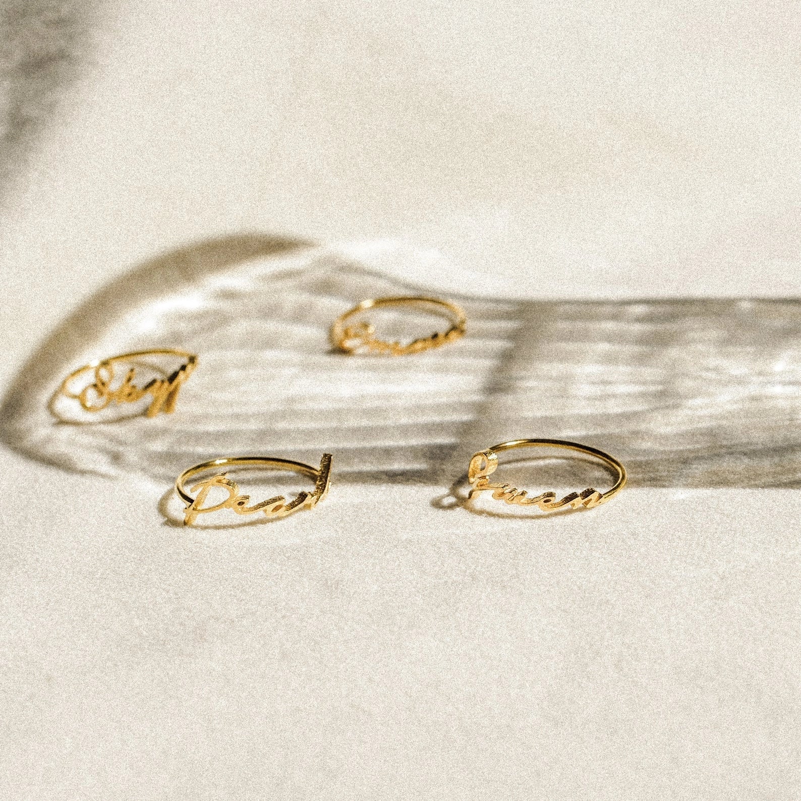 Venice Name Ring Silver 18K Gold Plated