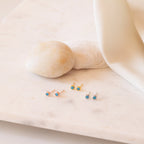 Ariel Turquoise Studs Silver 18K Gold Plated
