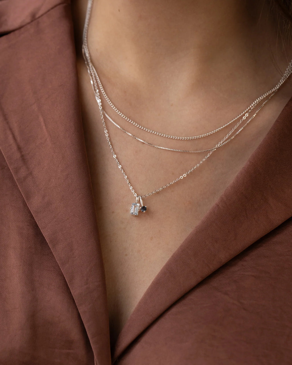 Silver Toi et Moi Necklace