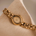 Petite Oval Link Timepiece Silver 18K Gold Plated
