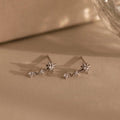 Diamond Starburst Drop Studs Silver 18K Gold Plated