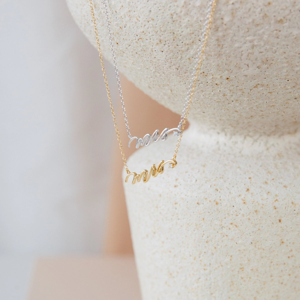 Mrs. Necklace Silver 18K Gold Plated