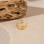 Everly Thin Duo Band Silver 18K Gold Plated