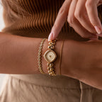 Heart Link Timepiece Silver 18K Gold Plated