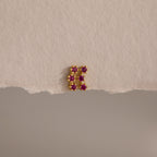 Birthstone Cluster Flatback Studs Silver 18K Gold Plated