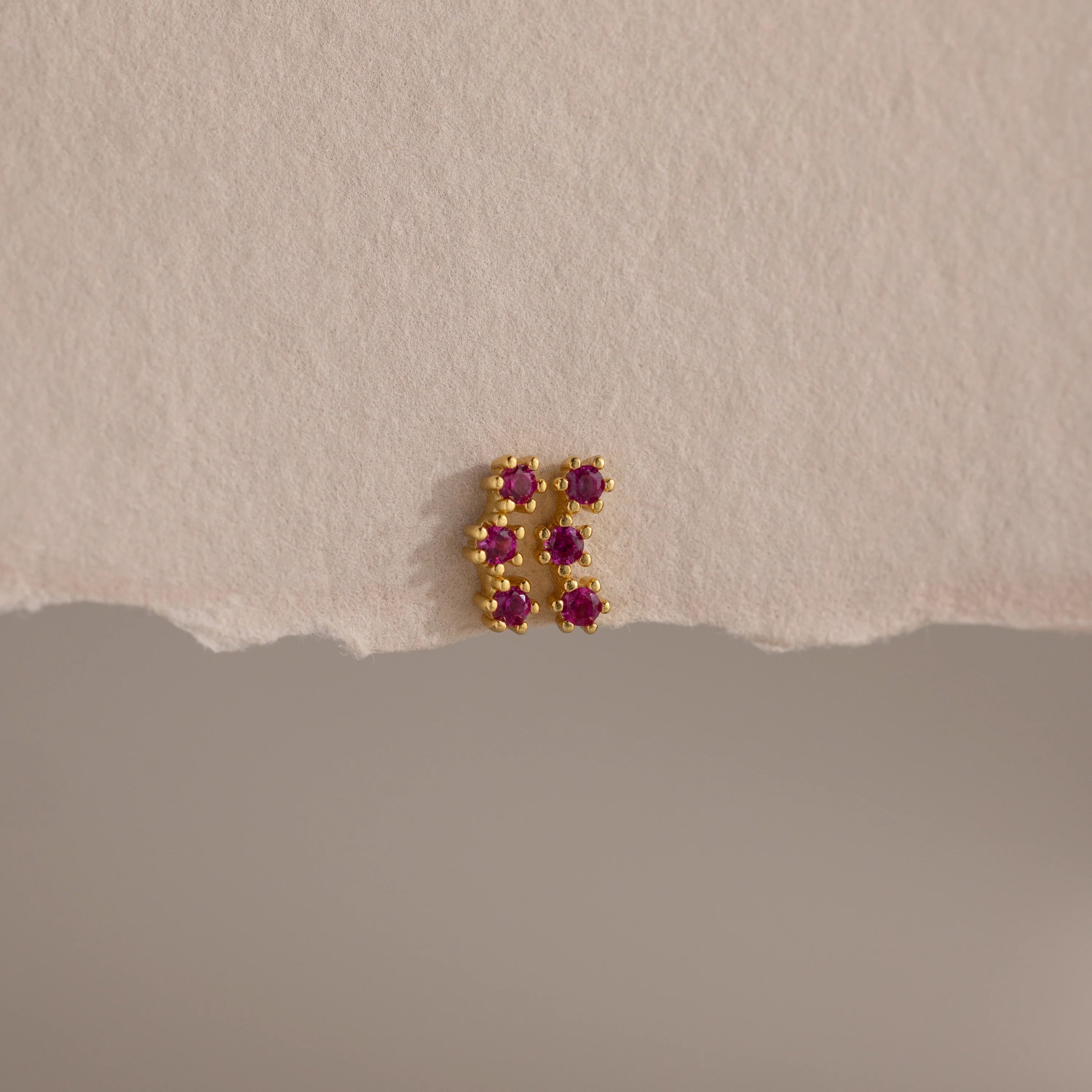 Birthstone Cluster Flatback Studs Silver 18K Gold Plated