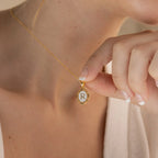 White Enamel Pendant Necklace Silver 18K Gold Plated