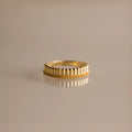 Ribbed Topaz Stack Ring  Silver 18K Gold Plated