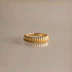 Ribbed Topaz Stack Ring  Silver 18K Gold Plated
