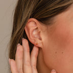 Amethyst Flatback Studs Silver 18K Gold Plated