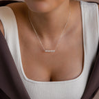 Tiny Bubble Name Necklace Silver 18K Gold Plated