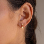 Dainty Opal Drop Studs Silver 18K Gold Plated