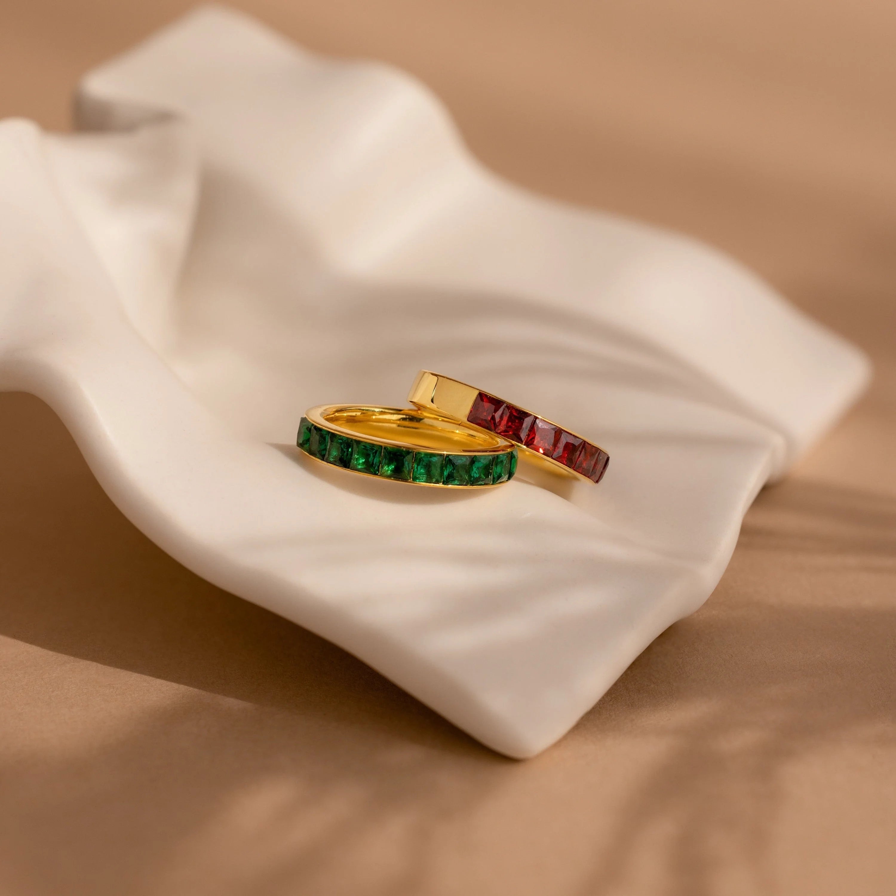 Birthstone Inlay Band Ring