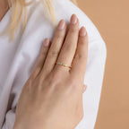 Initial Diamond Baguette Ring Silver 18K Gold Plated
