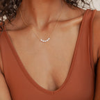 Pearl Bead Necklace  Silver 18K Gold Plated