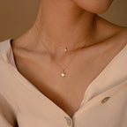 Diamond Starburst Duo Necklace Plated