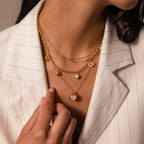 Sprinkle Diamond Necklace Silver 18K Gold Plated