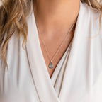 Tear Drop Fingerprint Necklace Silver 18K Gold Plated