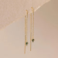 Agate Threader Earrings Silver 18K Gold Plated