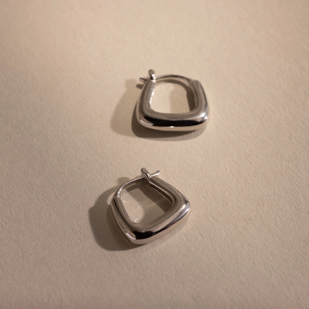 Bold Geometric Hoops Silver 18K Gold Plated
