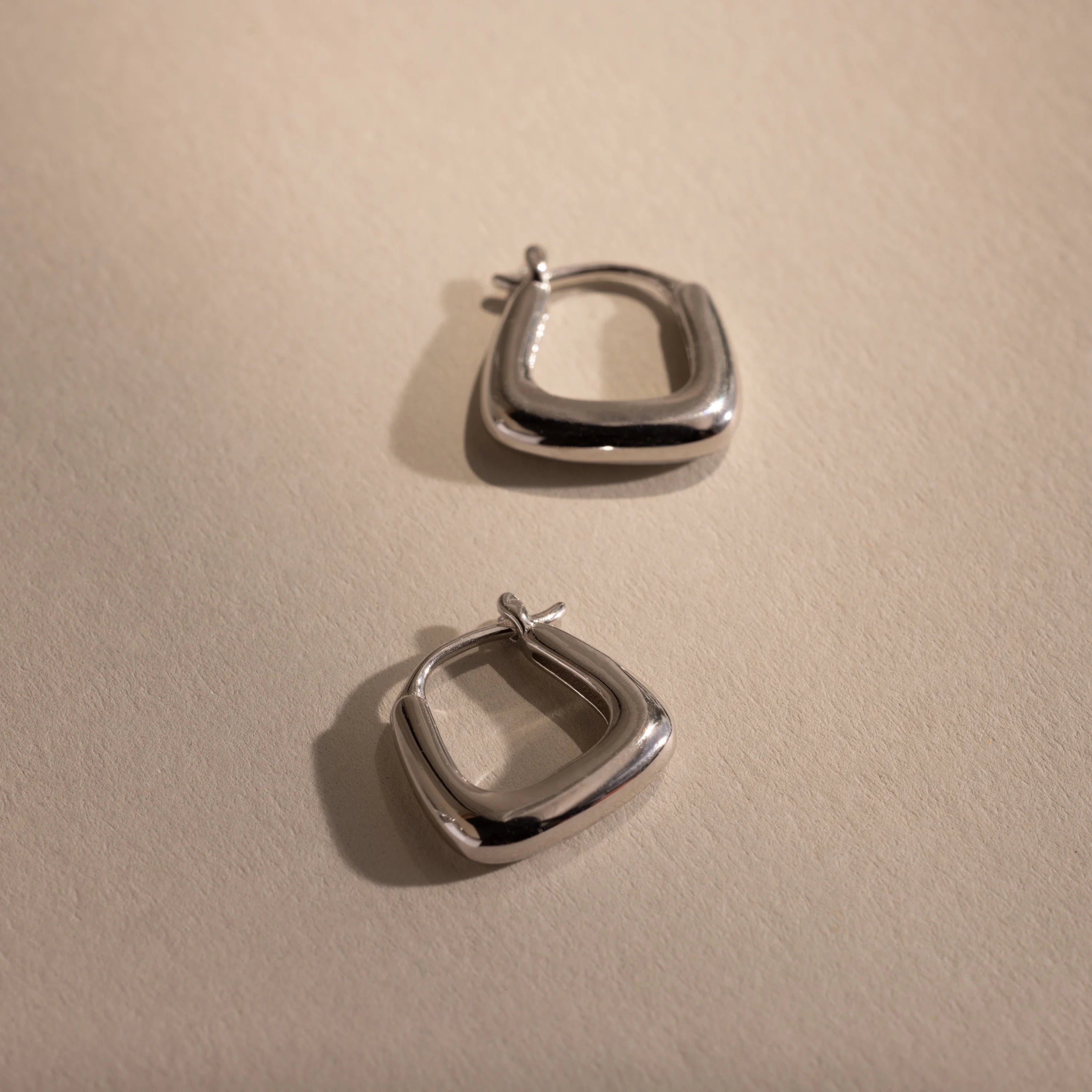Bold Geometric Hoops Silver 18K Gold Plated