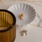 Knot Pearl Drop Earrings Silver 18K Gold Plated