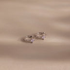 Athena Alexandrite Huggies Silver 18K Gold Plated