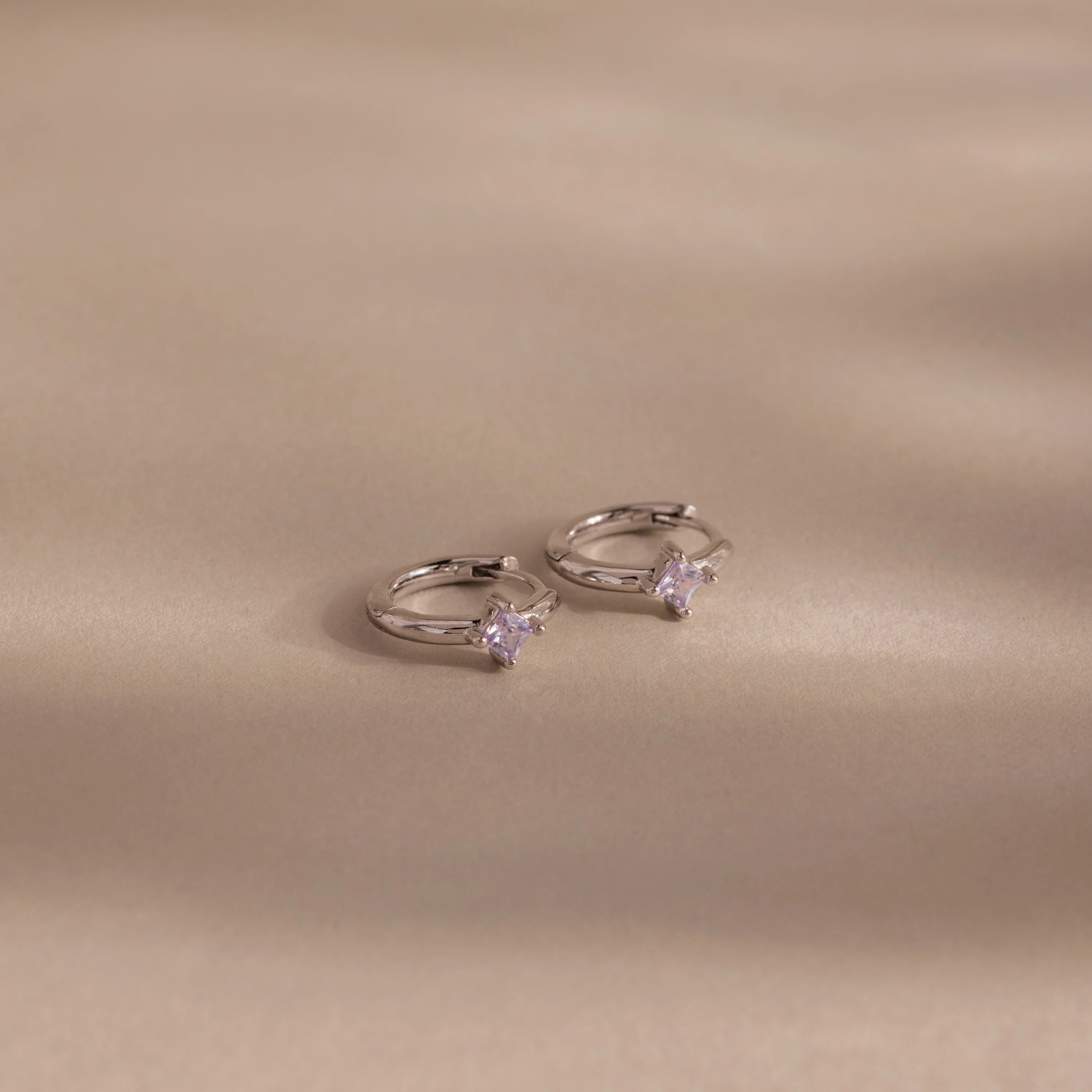 Athena Alexandrite Huggies Silver 18K Gold Plated
