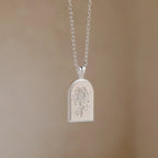 Birth Flower Arch Necklace Silver 18K Gold Plated