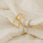 Diamond Quinn Pave Dagger Huggies Silver 18K Gold Plated