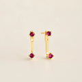 Diamond Ear Jackets Silver 18K Gold Plated