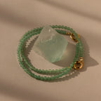 Beaded Jade Rolo Clasp Bracelet Silver 18K Gold Plated