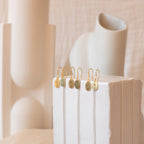 Dangling Birth Flower Earrings Silver 18K Gold Plated