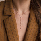Lariat Name Necklace Silver 18K Gold Plated