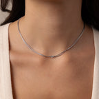 Love Knot Chain Necklace Silver 18K Gold Plated