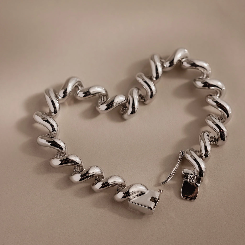 Twisted Chain Bracelet Silver 18K Gold Plated