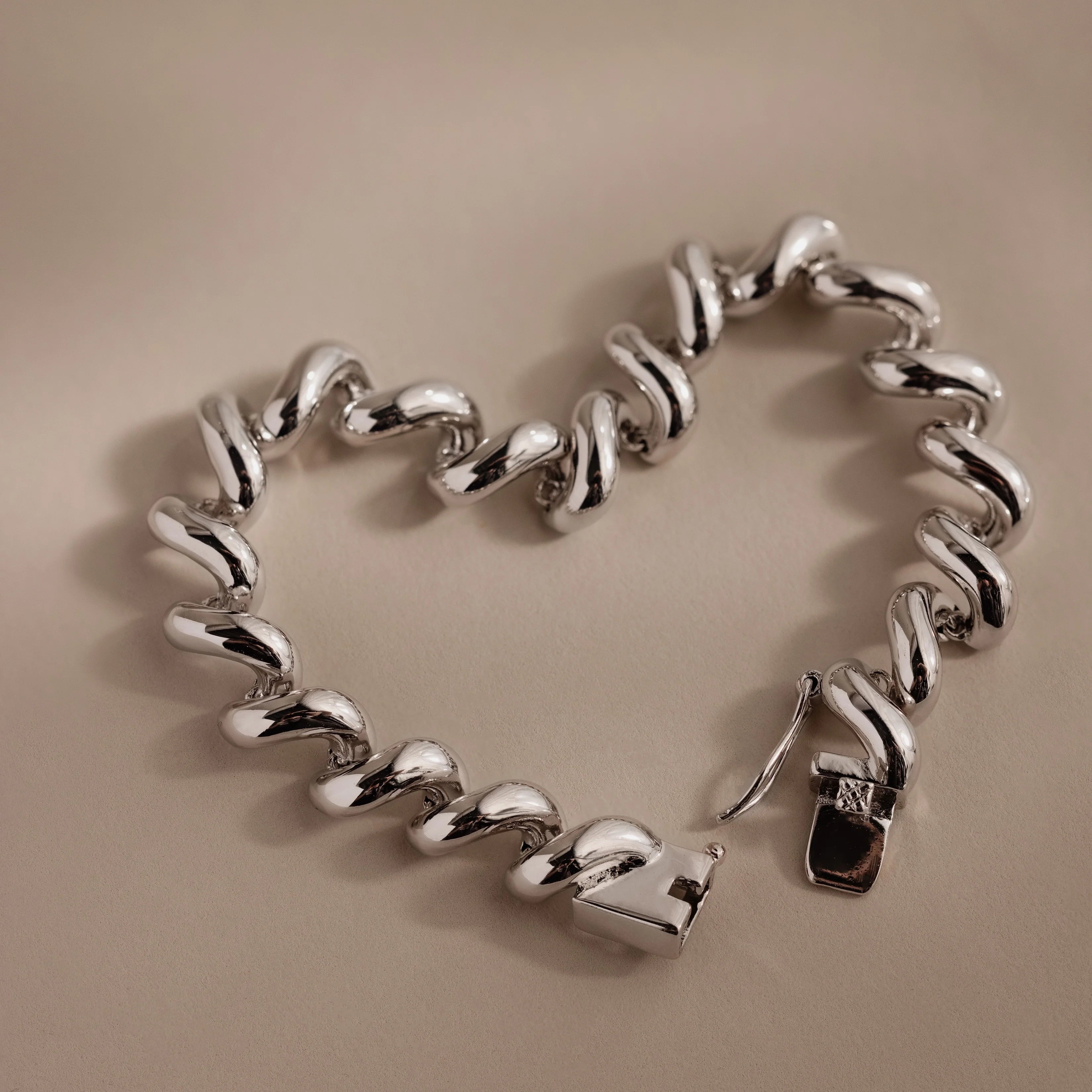 Twisted Chain Bracelet Silver 18K Gold Plated